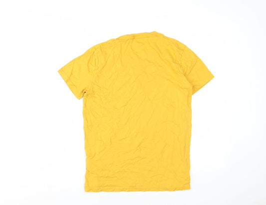 Mens UK Size XS Hollister Yellow T-Shirt