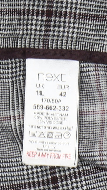 Womens UK Size 14L NEXT Regular Fit Pleated Grey Trousers