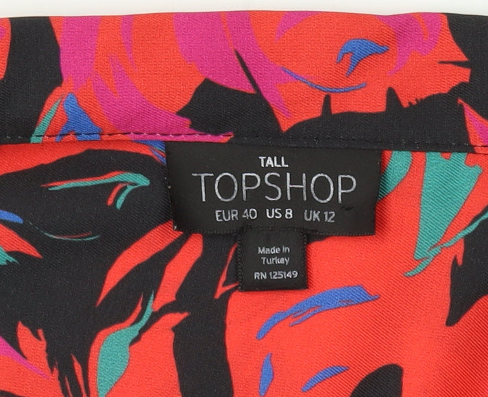 Womens UK Size 12 Topshop Multicoloured Kimono Blouse