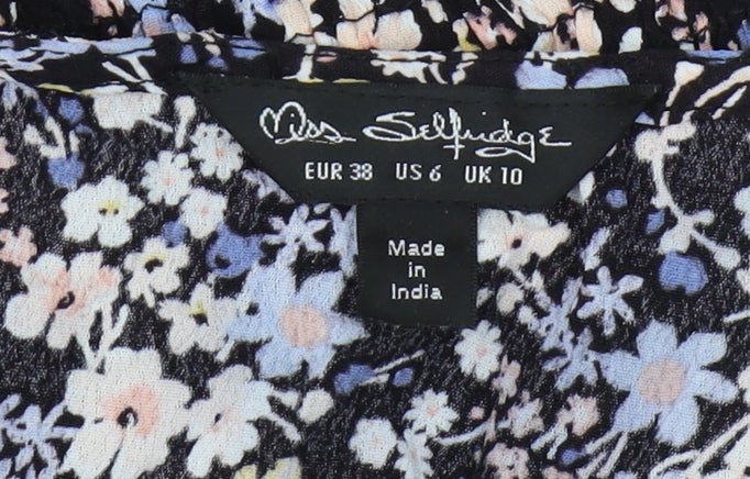 Miss Selfridge Women's Floral Cropped Blouse, Size 10