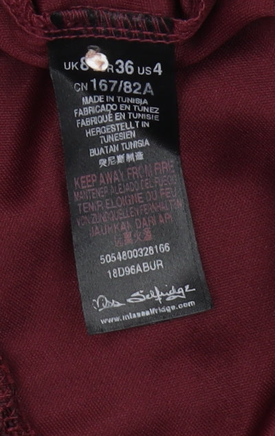 Miss Selfridge Women's Red Lace Sheath Dress Size 8