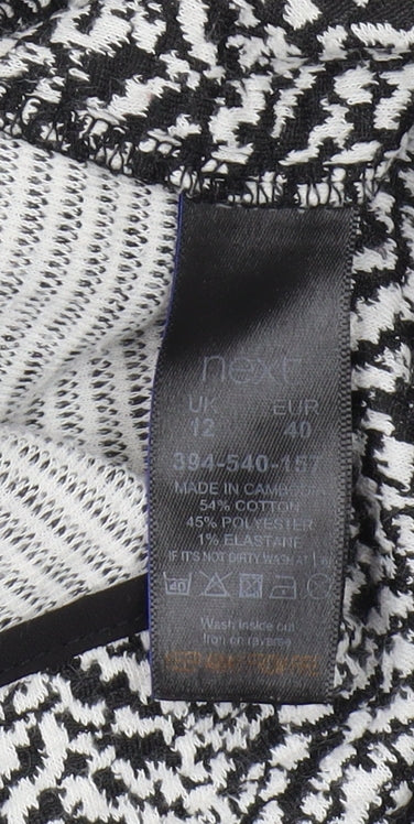 Next Women's Black White Geometric Shift Dress Size 12