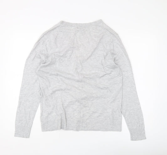 Gap Women's Grey Cardigan L V-Neck Long Sleeve