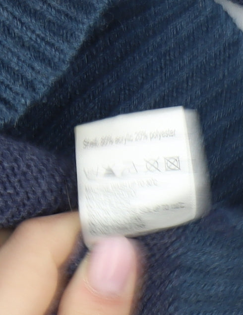 Lee Cooper Men's Blue Geometric Knit Pullover - XL