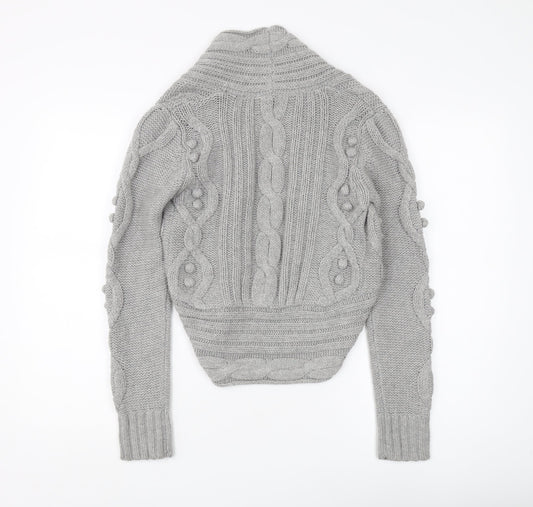 Womens UK Size 6 Marks and Spencer Grey Cardigan Jumper