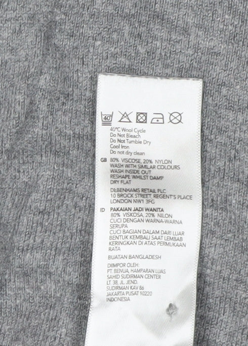 Womens UK Size 10 Debenhams Grey Cardigan Jumper