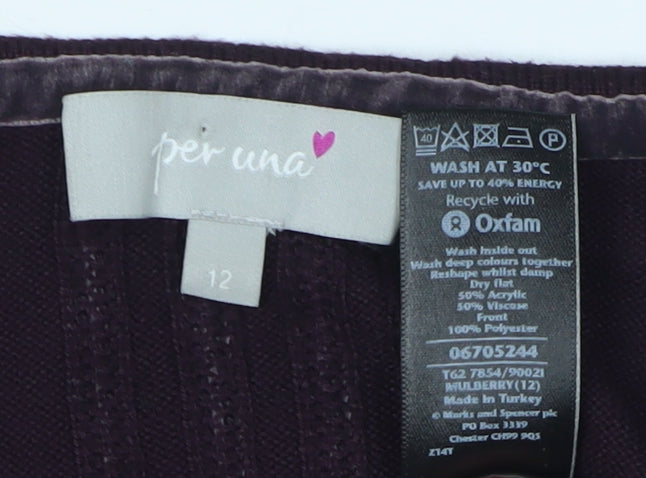 Womens UK Size 12 Marks and Spencer Purple Cardigan Jumper