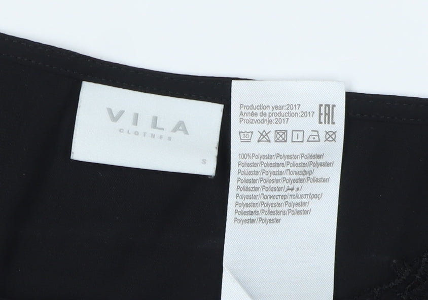 Womens UK Size S VILA Black Basic Blouse