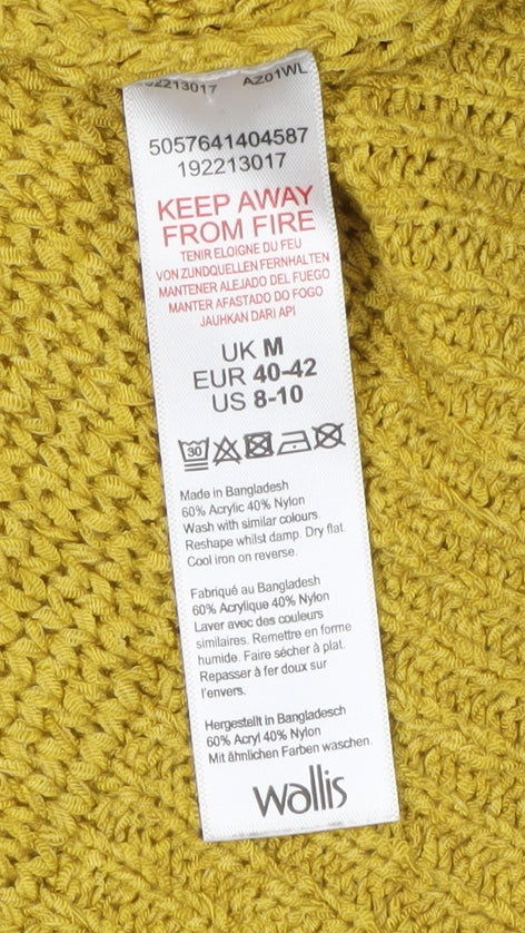 Womens UK Size M Wallis Yellow Pullover Jumper