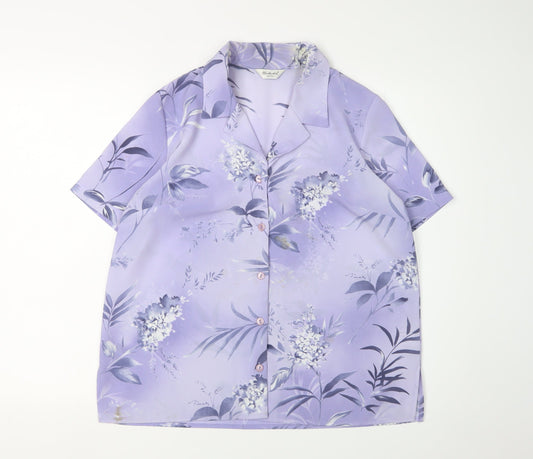 Womens UK Size 14 Berketex Purple Wrap Blouse