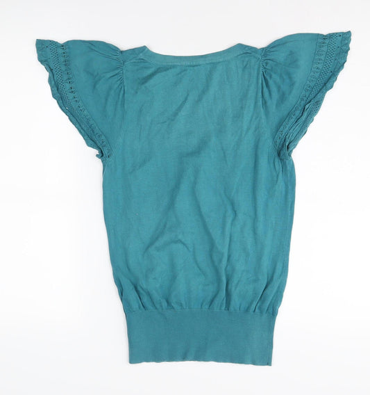 Womens UK Size 10 Oasis Green Basic T-Shirt