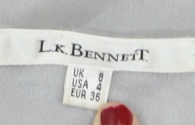 L.K. Bennett Women's Grey Embroidered Cardigan Size 8