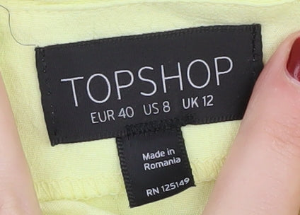 Womens UK Size 12 Topshop One-Piece Yellow Playsuit