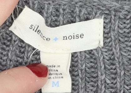 Womens UK Size M Silence + Noise Grey Cardigan Jumper
