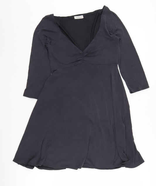 Additional front view of Silence + Noise Women's Black Midi Dress M