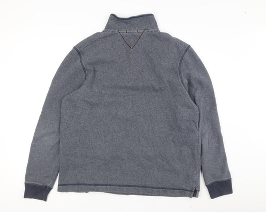 White Stuff Men's Grey Knit 1/4 Zip Sweatshirt M