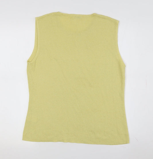 Womens UK Size 16 House of Fraser Yellow Vest Jumper
