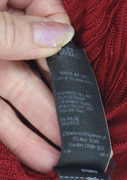 Womens UK Size 10 Marks and Spencer Red Cardigan Jumper
