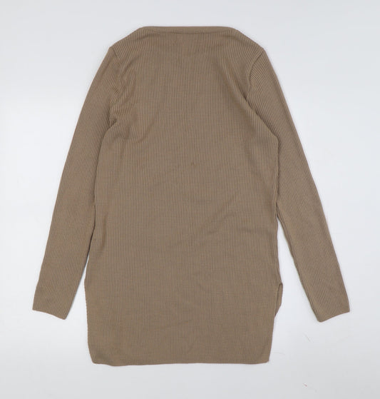 Miss Selfridge Women's Beige Long Sleeve Jumper Dress