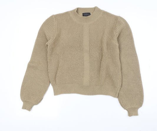 Womens UK Size 2 Topshop Beige Pullover Jumper