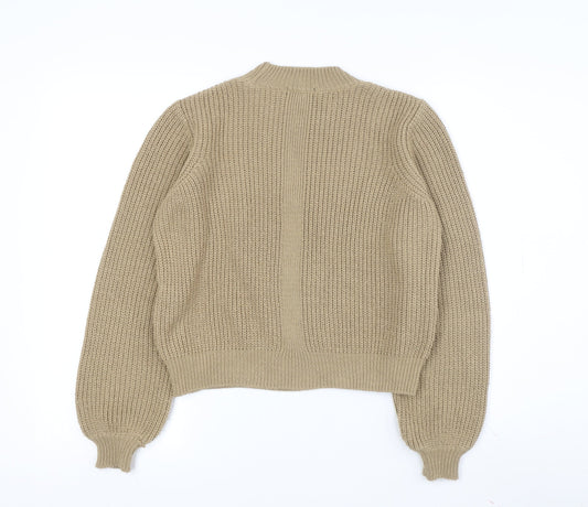Womens UK Size 2 Topshop Beige Pullover Jumper