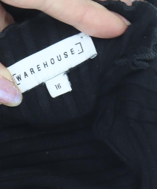 Womens UK Size 16 Warehouse Black Pullover Jumper
