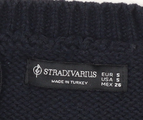 Womens UK Size S Stradivarius Black Pullover Jumper