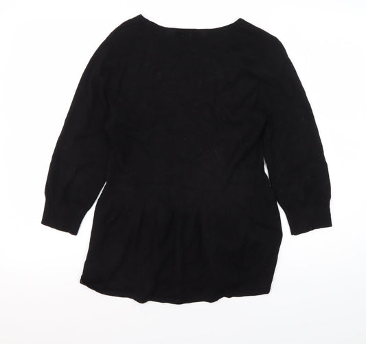 Womens UK Size 12 Marks and Spencer Black Tunic Jumper