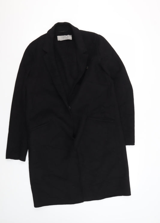 Womens UK Size S Zara Black Overcoat