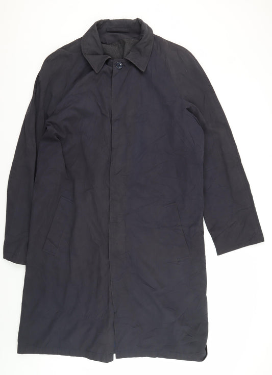 Mens UK Size 42 Austin Reed Black Overcoat