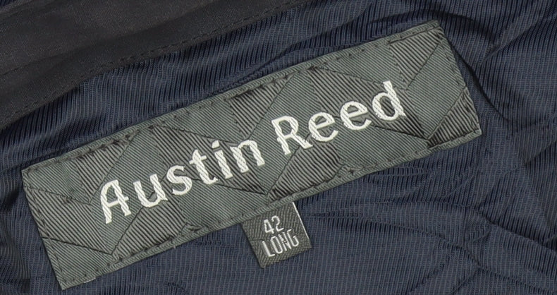 Austin Reed Men's Black Long Overcoat Size 42