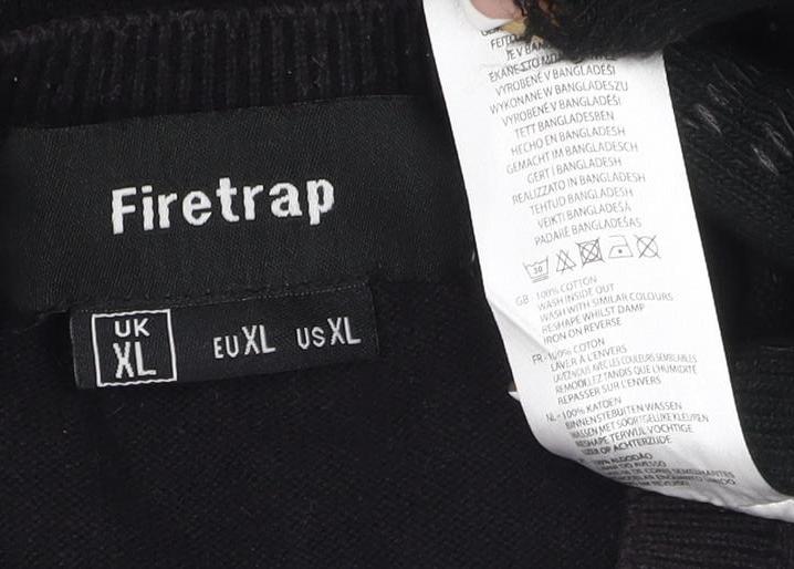 Firetrap Men's Black XL Pullover Jumper