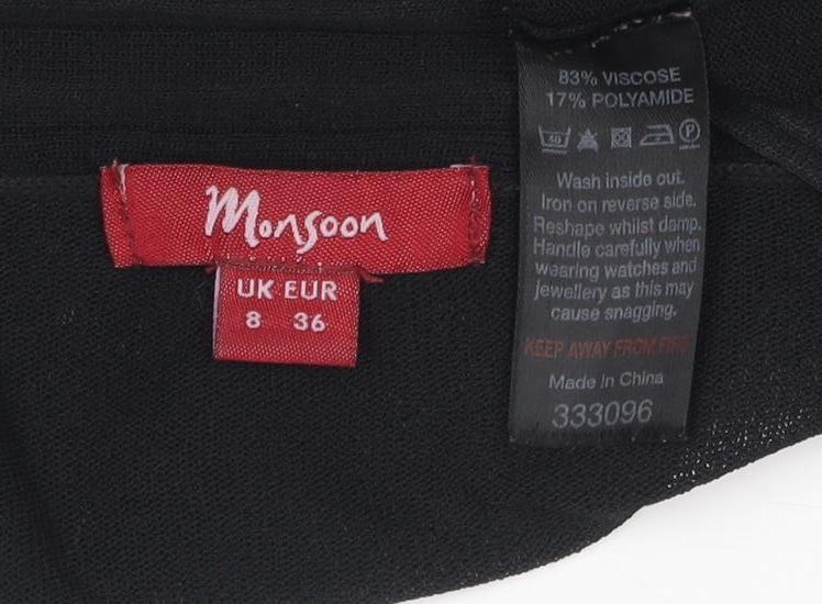 Womens UK Size 8 Morgan Black Cardigan Jumper