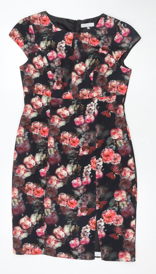 Additional front view of Red Herring Women's Multicoloured Floral Sheath Dress, size 14