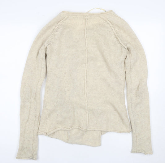 Womens UK Size S Object Beige Full Zip Jumper