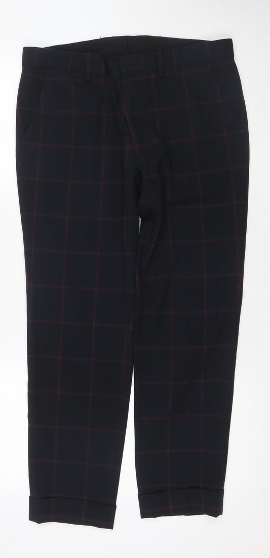 Mens UK Size 32 ASOS Regular Fit Casual Travel Black Trousers