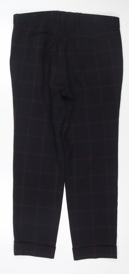 ASOS Men's Black Check Tapered Trousers Size 32