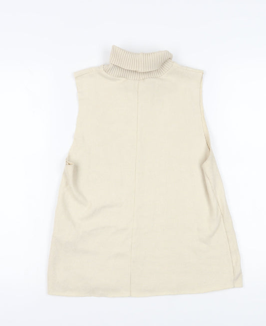 Womens UK Size S Zara Beige Vest Jumper