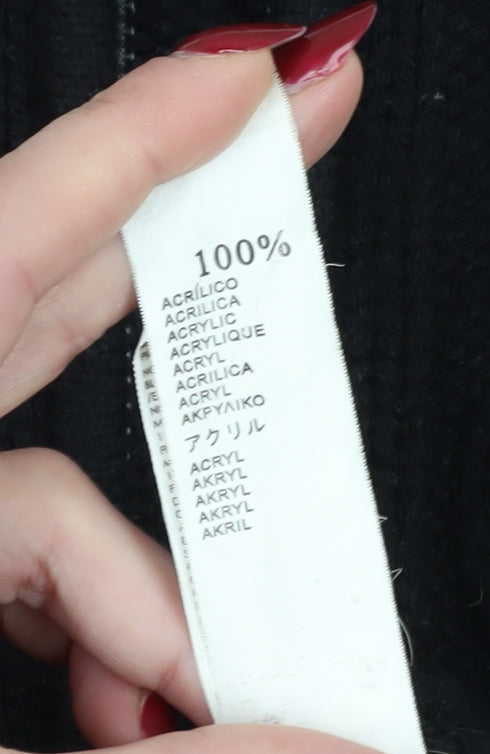 Womens UK Size L Zara Black Full Zip Jumper