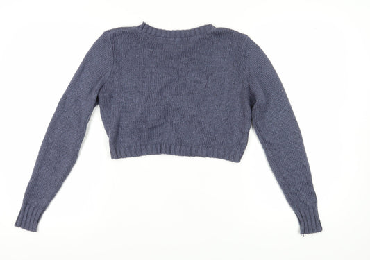 Boohoo Women's Blue Pullover Chunky Knit Jumper S