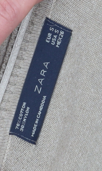 Womens UK Size S Zara Beige Pullover Jumper