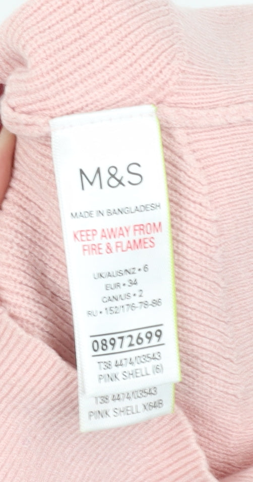 Womens UK Size 6 Marks and Spencer Pink Pullover Jumper