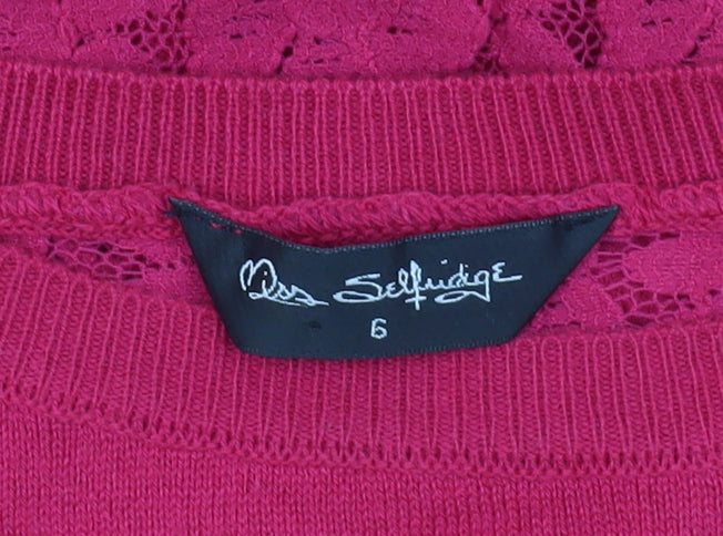 Womens UK Size 6 Miss Selfridge Pink Pullover Jumper