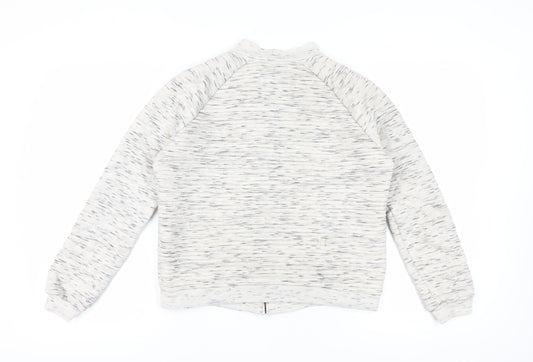 Bershka Women's Grey Full Zip Sweatshirt L