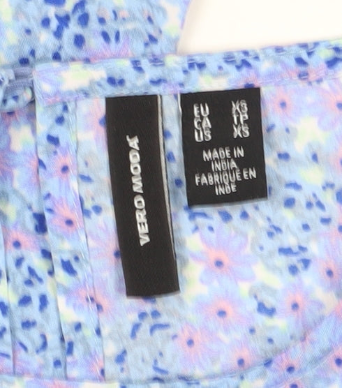 Vero Moda Women's Blue Floral Jumpsuit XS