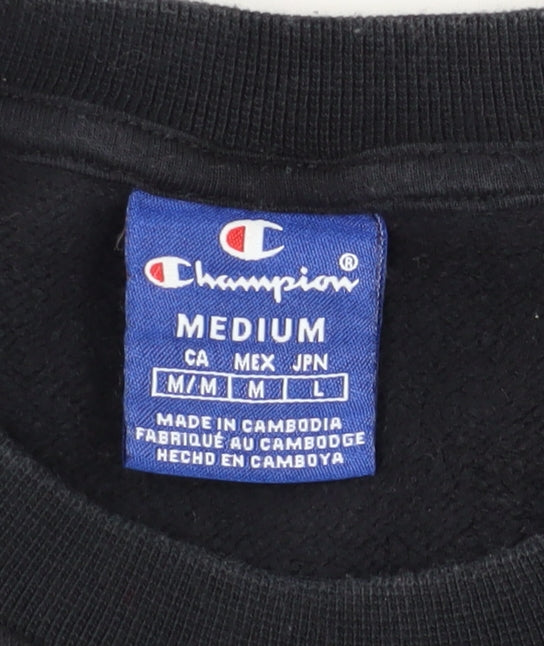 Mens UK Size M Champion Black Pullover Sweatshirt
