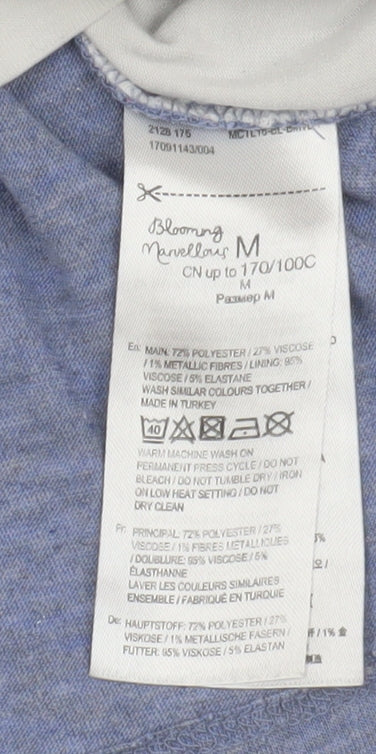 Womens UK Size M Blooming Marvellous Blue Wrap T-Shirt