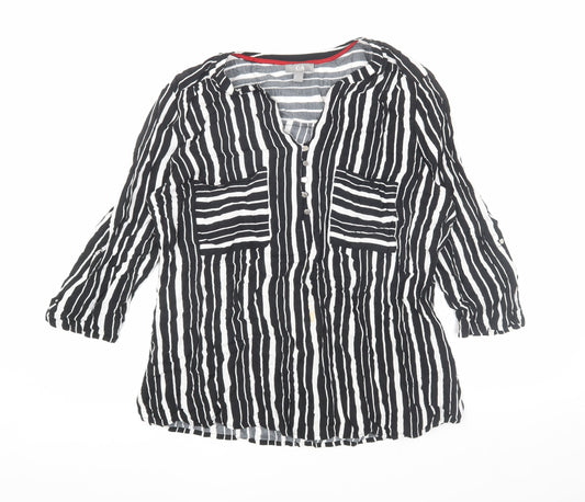 Womens UK Size 16 C&A Black Tunic Blouse