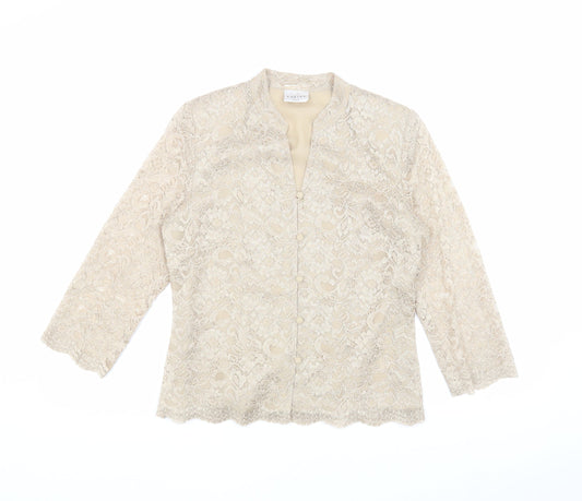 Womens UK Size 10 Eastex Beige Blouse