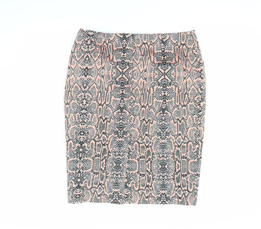 Marks & Spencer Women's Orange Animal Print Skirt, Size 14